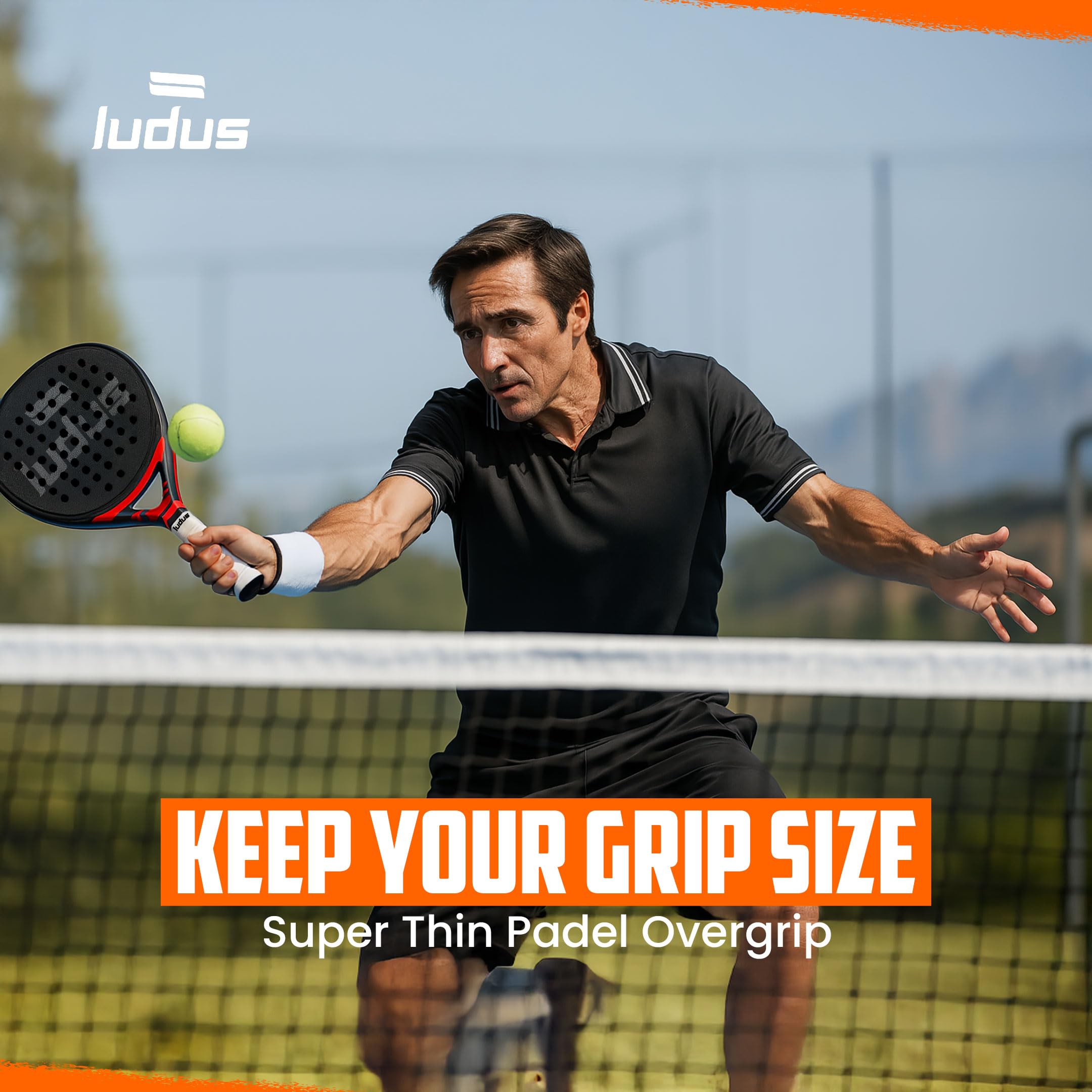 Ludus™ Overgrip Padel Extra Grip, nicht klebend, rutschfest und schweißabsorbierend, Set 4, 6, 12, 30, 60 Stück, verbessert Griffigkeit und Komfort für Padelschläger