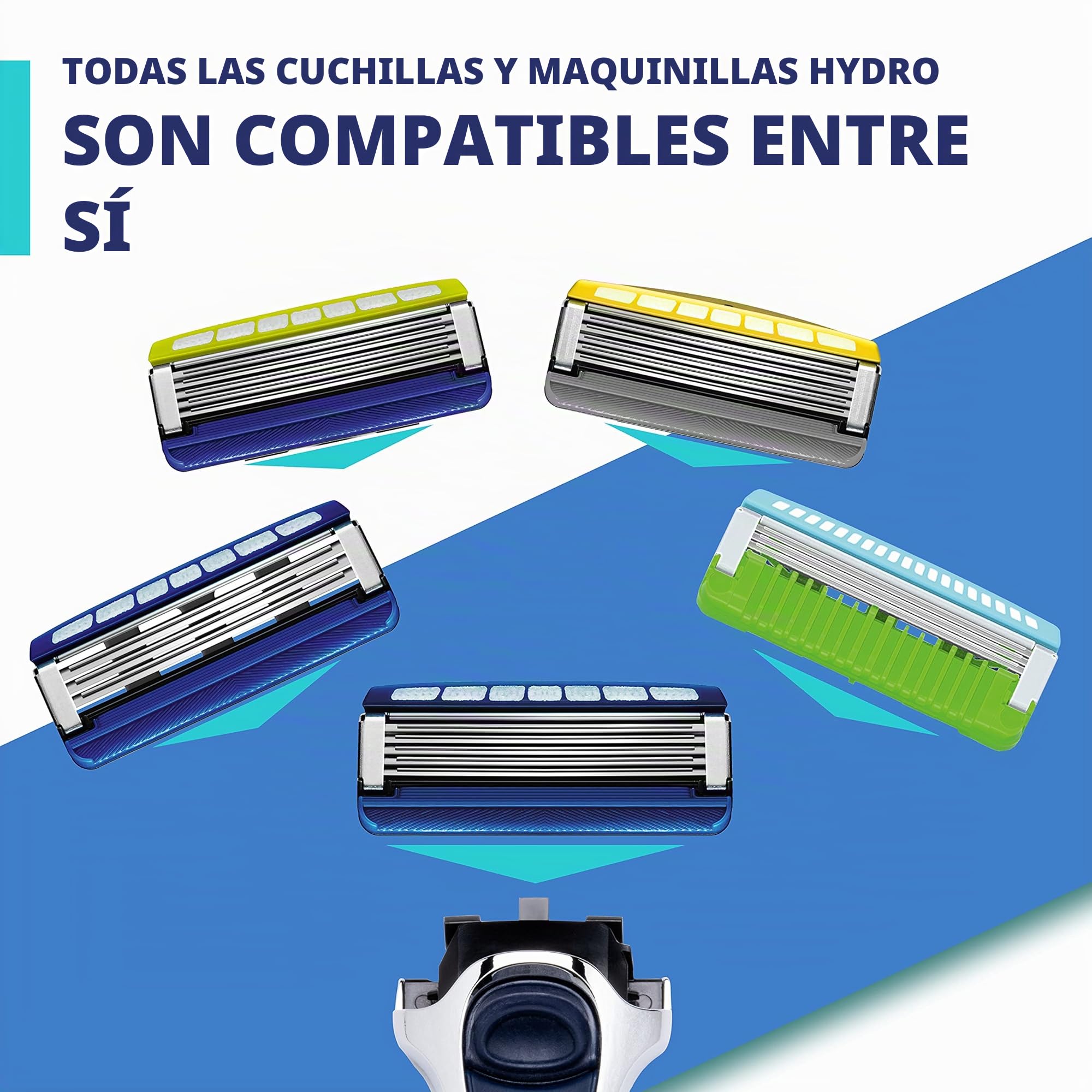 WILKINSON SWORD - Hydro 5 cuchillas de afeitar para hombre, con revestimiento de carbono, gel hidratante y recortadora de precisión, paquete de 12 recambios de cuchillas de afeitar