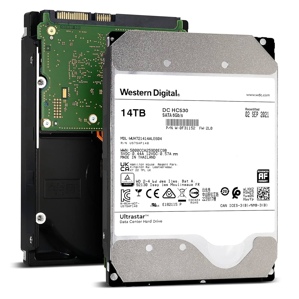 [通電時間0 2個セット28TB]大容量HDD WD 14TB HC530 Amazon.com: Western Digital 14TB Ultrastar DC HC530 SATA HDD