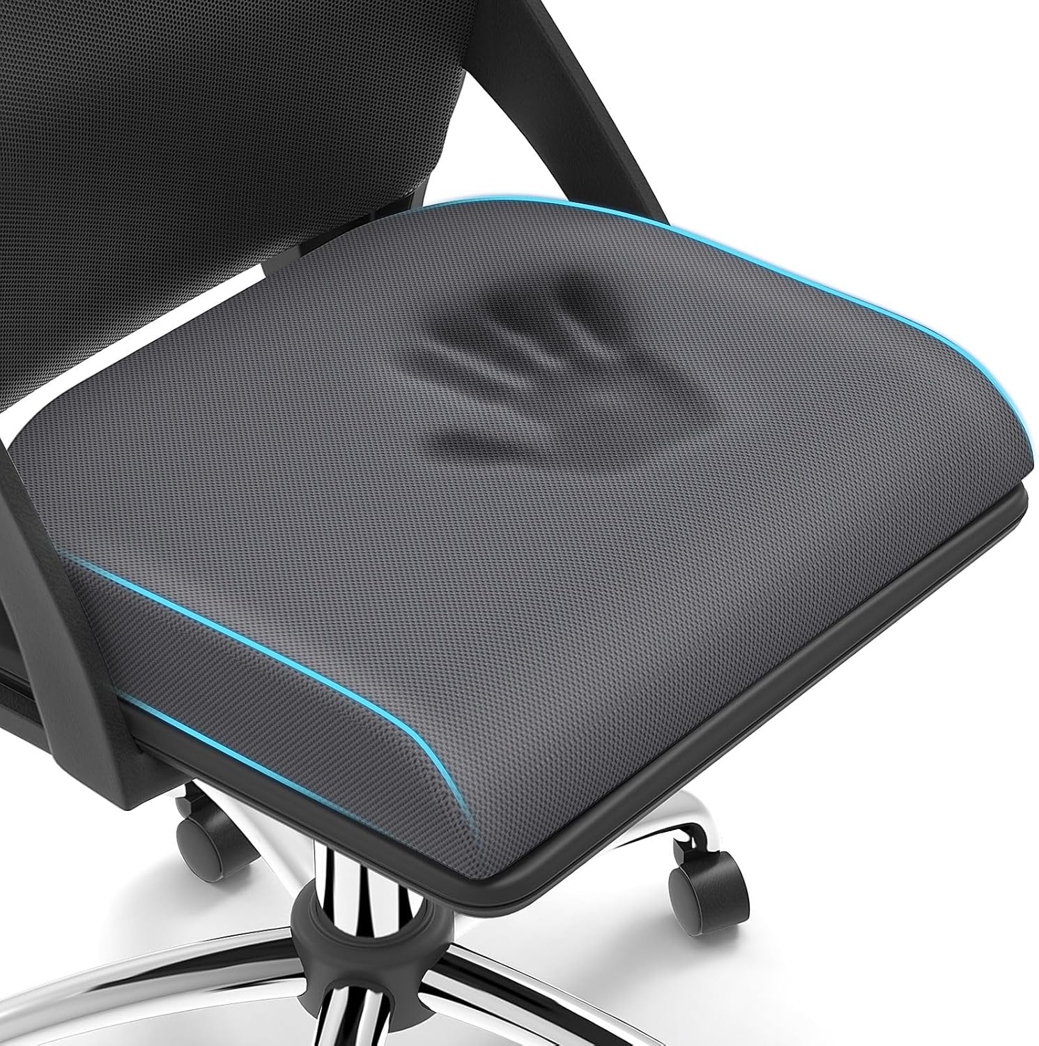Large Seat Cushion, Soft Foam Cushion for Long Sitting Hours on Office Chair, Home & Car, Non-Slip Chair Pad for Relieving Back & Sciatica & Hip & Coccyx Pain (Grey) Large Seat Cushion, Soft Foam Cushion for Long Sitting Hours on Office Chair, Home & Car, Non-Slip Chair Pad for Relieving Back & Sciatica & Hip & Coccyx Pain (Grey)