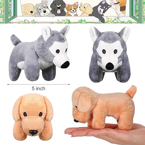 Miniatura 50 de Sumind 8 piezas de mini animales de peluche para perros pequeños de 5 pulgadas, surtidos a granel, lindos peluches de animales pequeños