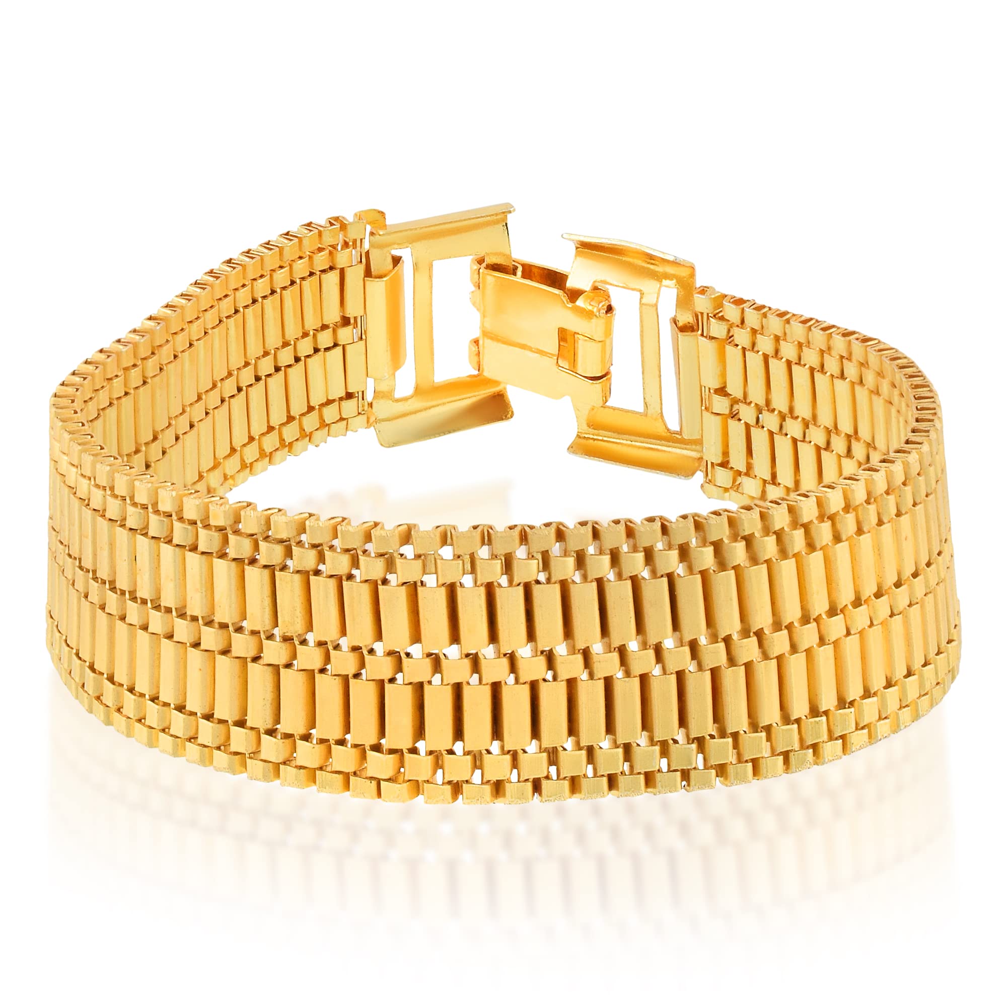 Memoir Brass Micron Goldplated Flat Belt (Patta) design Fashion Bracelet Men (BLNI8222) (B0BT883N3L) Amazon Price History, Amazon Price Tracker