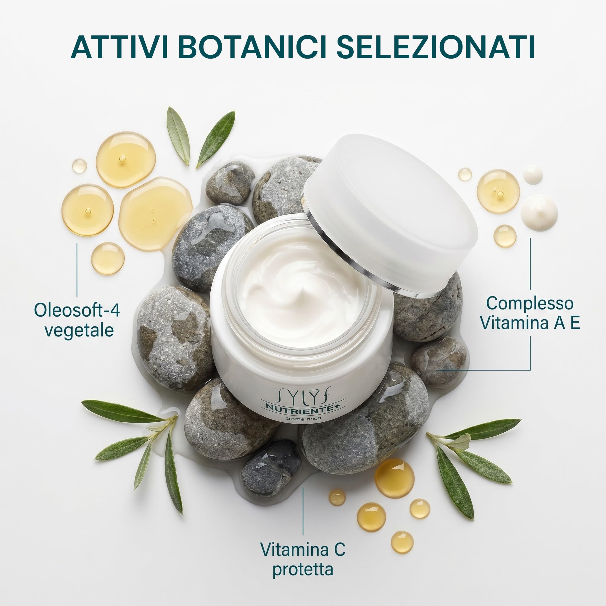 SYLYF Crema Viso Nutriente+ | Pelle Secca e Disidratata | Idrata e Nutre Intensamente | Con Aloe Vera e Vitamine C ed E | 40 ml