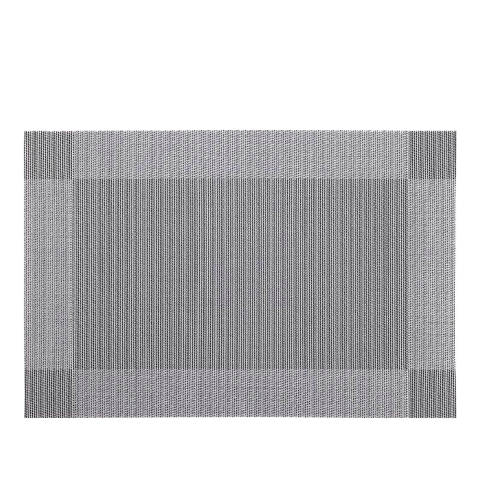 Tischset 10 Stück Abwischbar Wasserdicht, 45 x 30 cm Tischsets Platzsets rutschfest PVC Grau, Einfarbig mit Rechteck