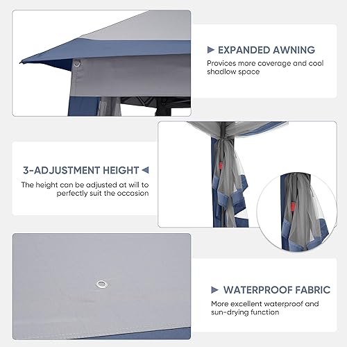 Miniatura 5 de GDY Tienda de campaña desplegable de 11 x 11 pulgadas, toldo para exteriores con red, cenador al aire libre para patio trasero, tienda de campaña