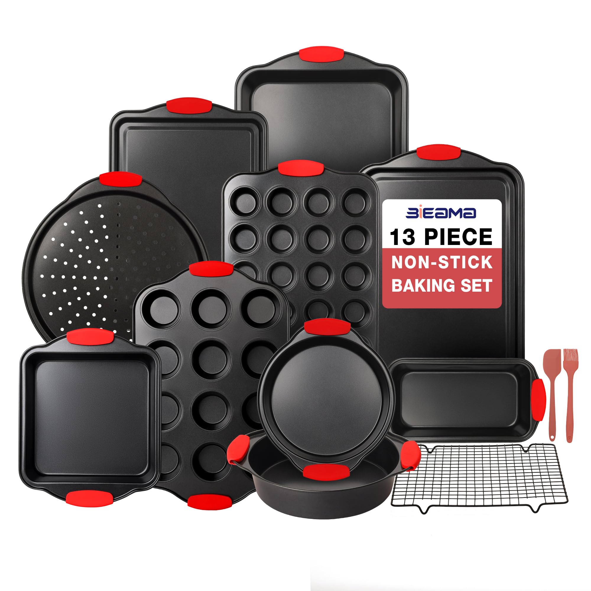 BIEAMA 13-Piece Nonstick Bakeware Set