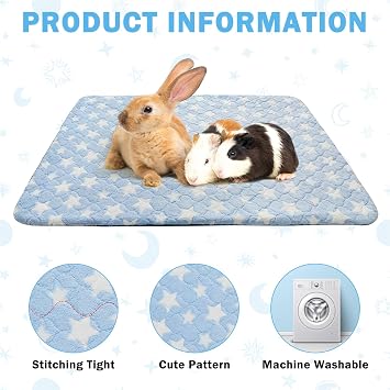 Scenereal 2 Pack Small Animal Bed Mat, Fleece Guinea Pig Cage Liners