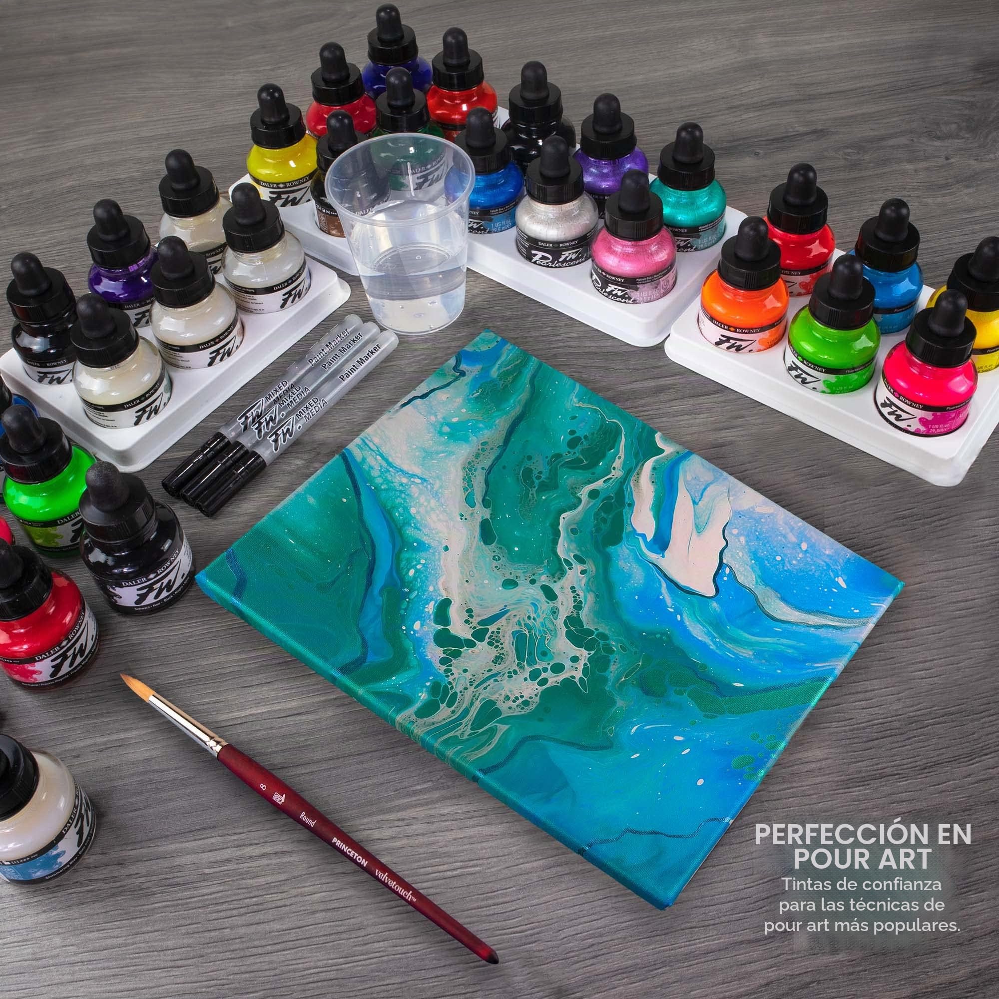 Daler Rowney D160329007 - Fw Neon Set Tintas Frasco 6 X 29.5Ml