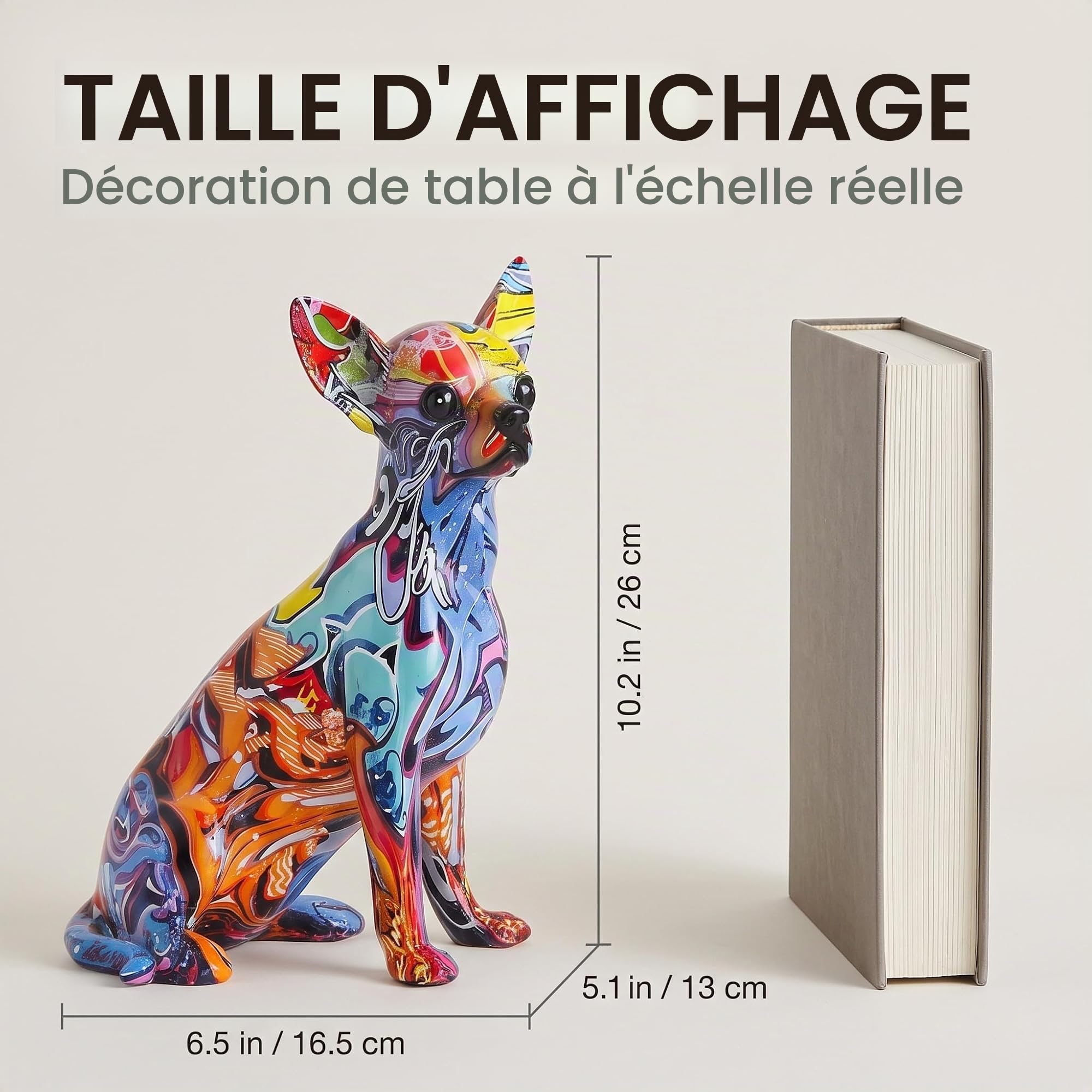 suruim Simple Couleur Créative Bouledogue Chihuahua Chien Statue Salon Ornements Maison Entrée Cave À Vin Bureau Décors Résine Artisanat