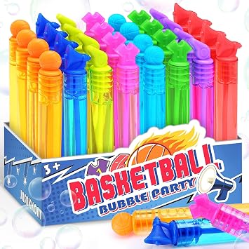32 Pack Mini Bubble Wands Bulk, Basketball Party Favors for Kids Boys, Sports Party Supplies, Goodie Bag Stuffers, Pinata Fillers, Summer Outdoor Toys, Student Prizes, Birthday Party Decoration