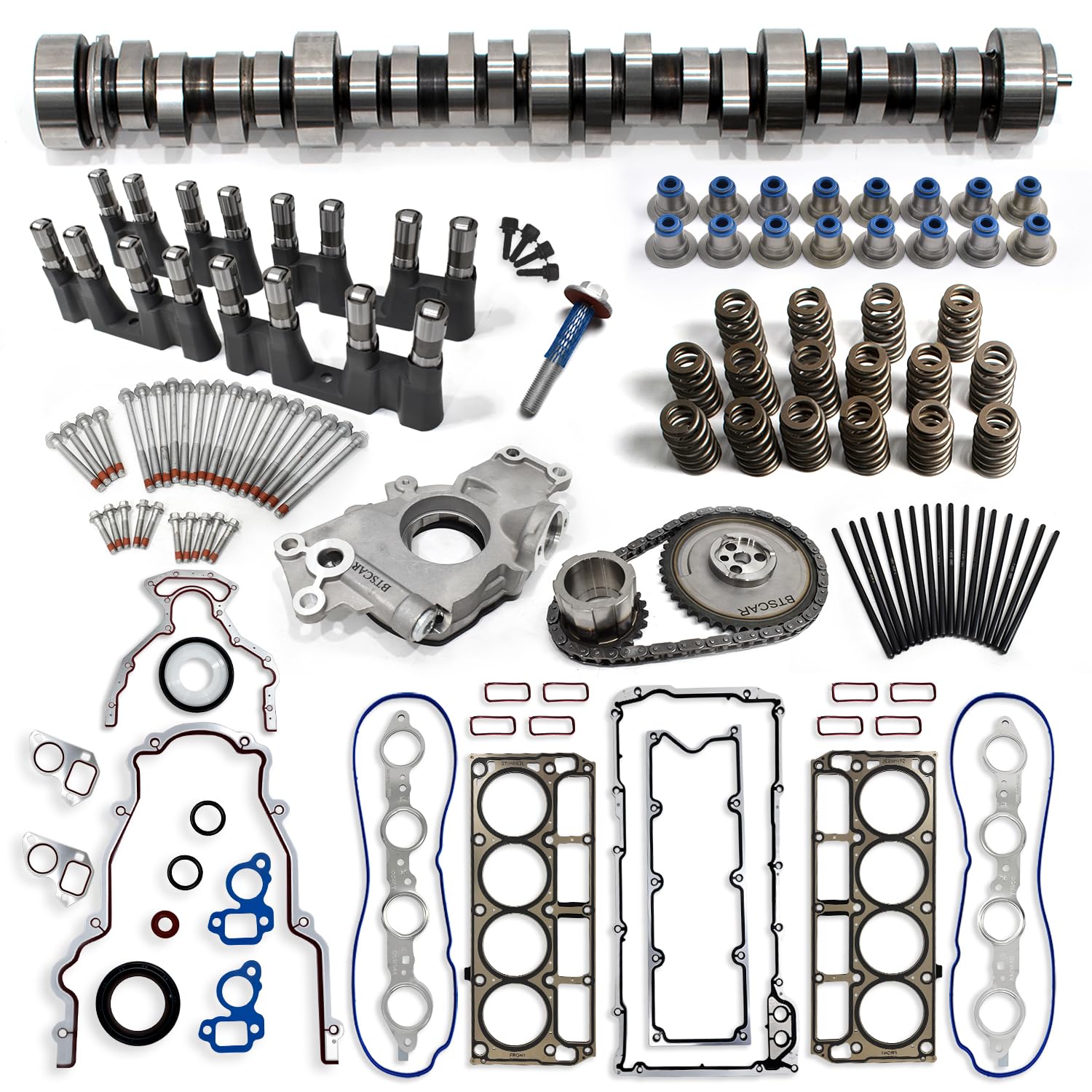 Photo 1 of ***It is used; it is unknown whether any parts are missing, and it is unknown whether it functions 100%.******BTSCAR Sloppy Stage 2 Camshaft Kit Fits for 1997-2006 GMC Chevrolet 4.8/5.3/5.7/6.0 LS1, LS2, LS6, LQ4, LQ9, LM7, with Head Gaskets, Springs, Pus