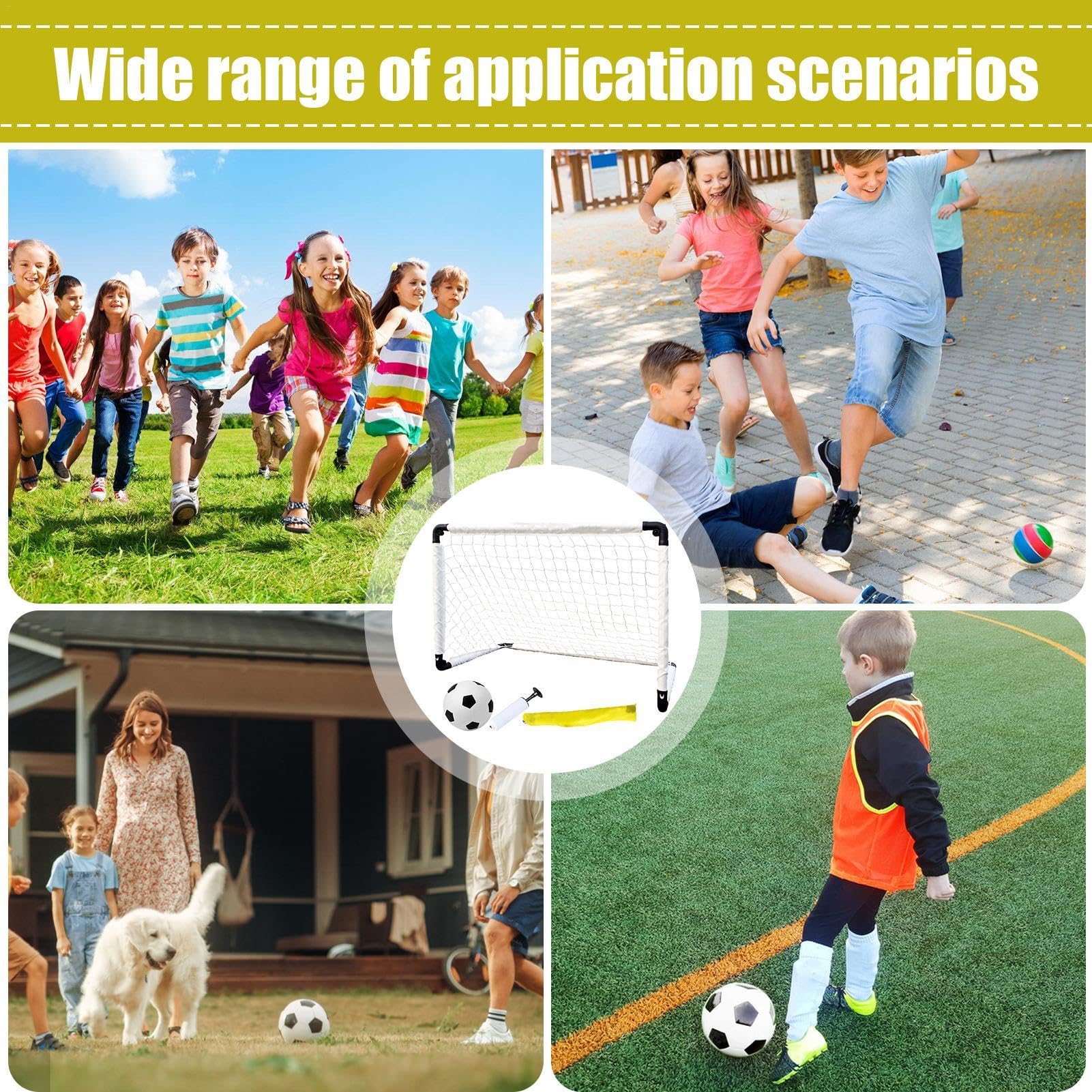 Portería de fútbol para niños, portería de fútbol juvenil con bomba de balón, bolsa de transporte, red de práctica, equipo de entrenamiento de fútbol plegable para patio, jardín, parque