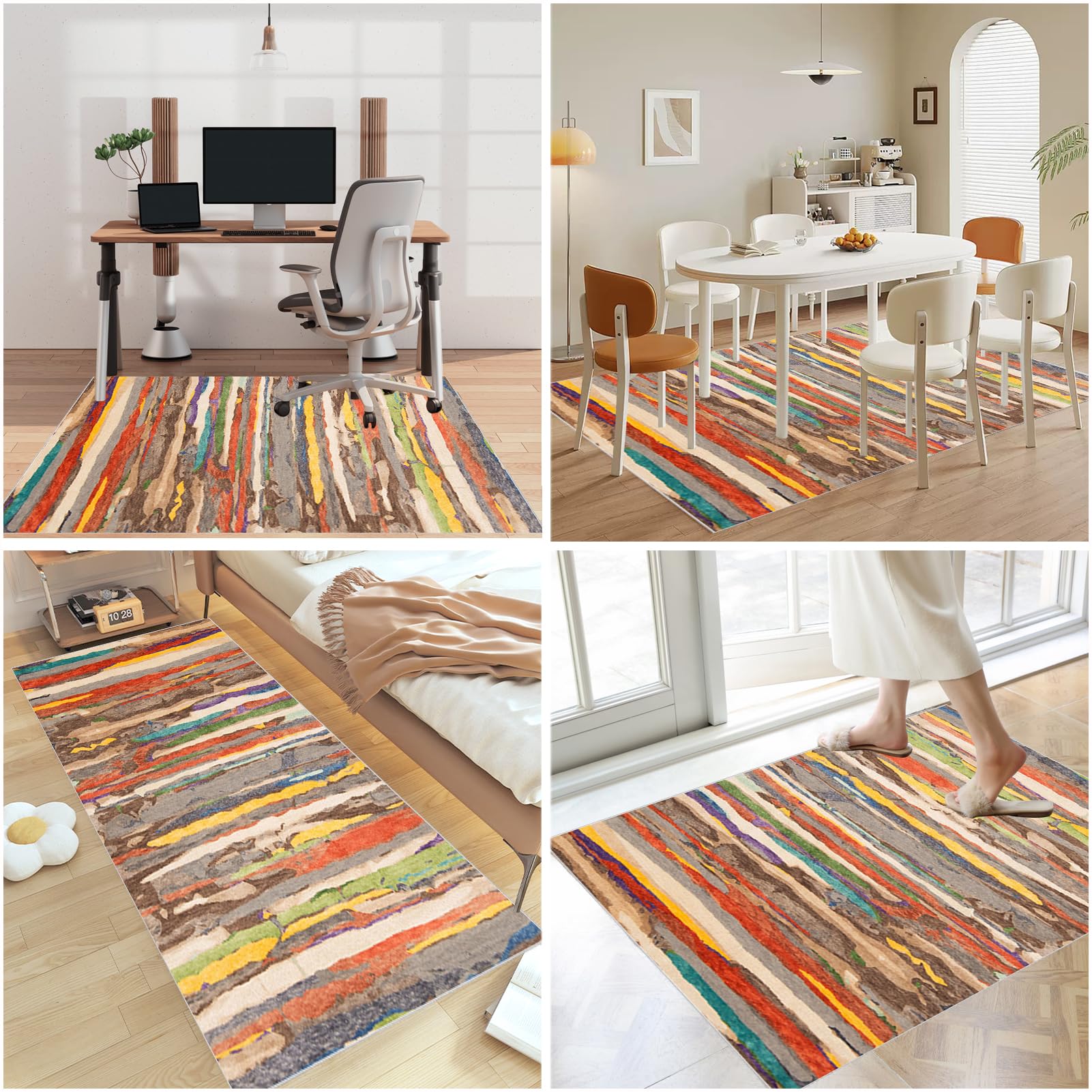 Tapis Protection Sol Chaise Bureau Antidérapant Tapis Chaise de Bureau Gaming Protège Parquet Fauteuil à roulettes pour Sols Durs, Tapis de Sol Bureau Tissu, Tapis Fauteuil Bureau 180 x 200 cm