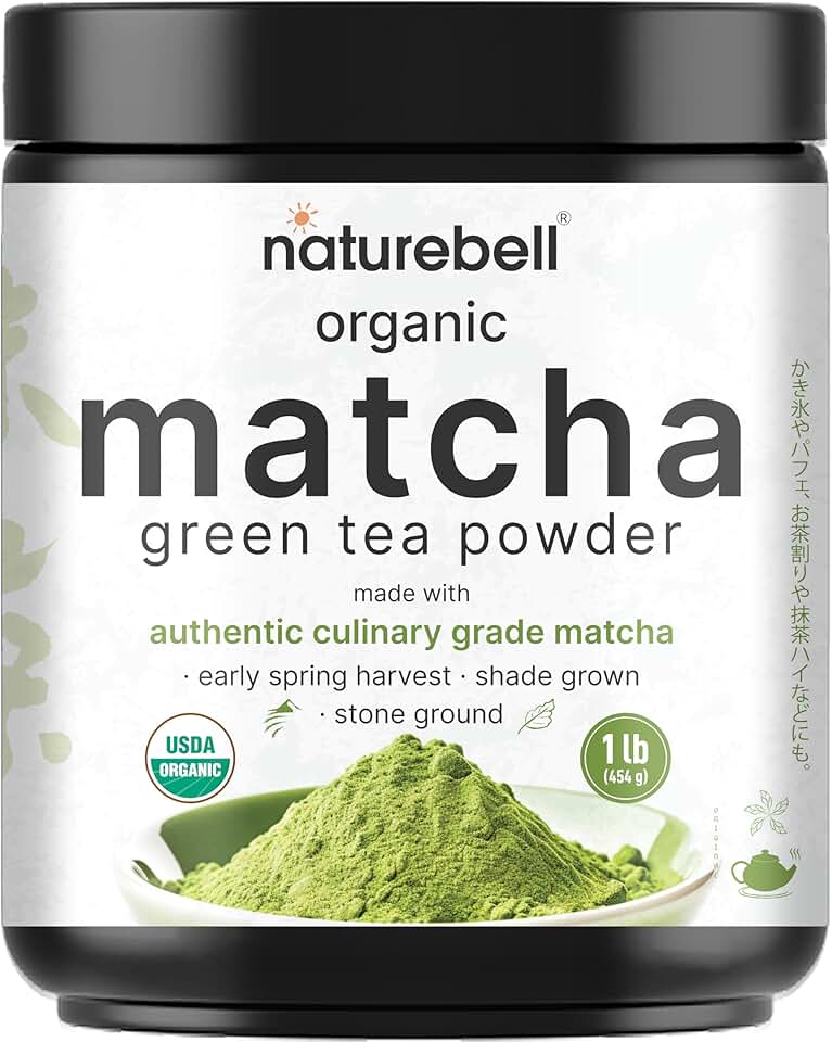 Organic Matcha Green Tea Powder, 1 Pound | Unsweetened with Zero Sugar, Culinary Grade, Potent Early Spring Leaf Harvest, Fine Stone Ground – Vegan, All Purpose, Great for Matcha Latte USDA Organic