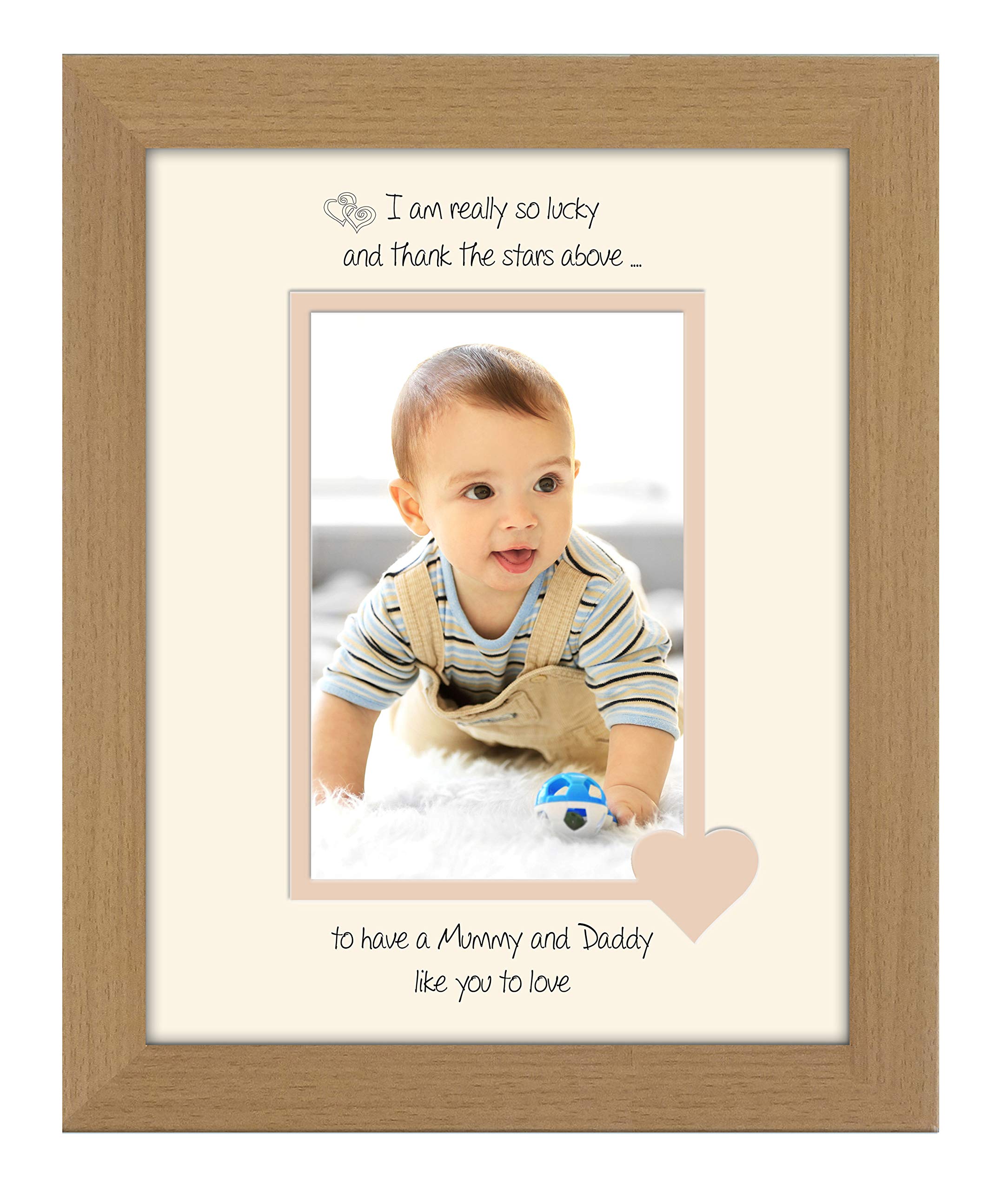 Photos In A Word Oak Finish Frame Cream Mount Beige Inside Mummy And Daddy Photo Frame I Thank The Stars Portrait 1046F Double Mounted Quality Gift (Oak Finish Frame Cream Mount Beige Inside)