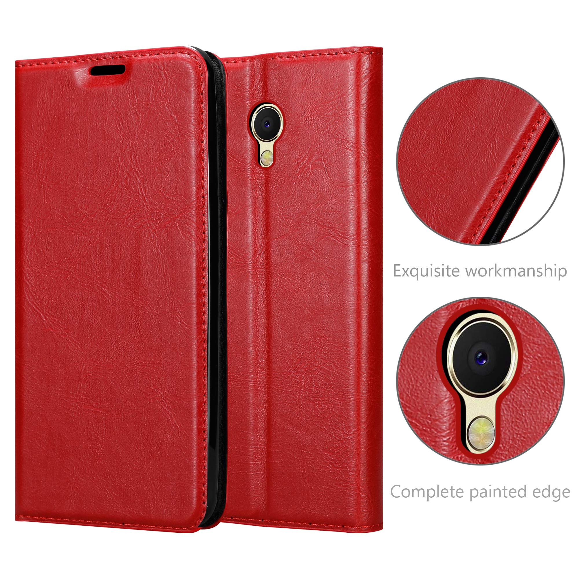 Cadorabo Funda Libro para MEIZU MX6 en Rojo Manzana - Cubierta Proteccíon con Cierre Magnético, Tarjetero y Función de Suporte - Etui Case Cover Carcasa