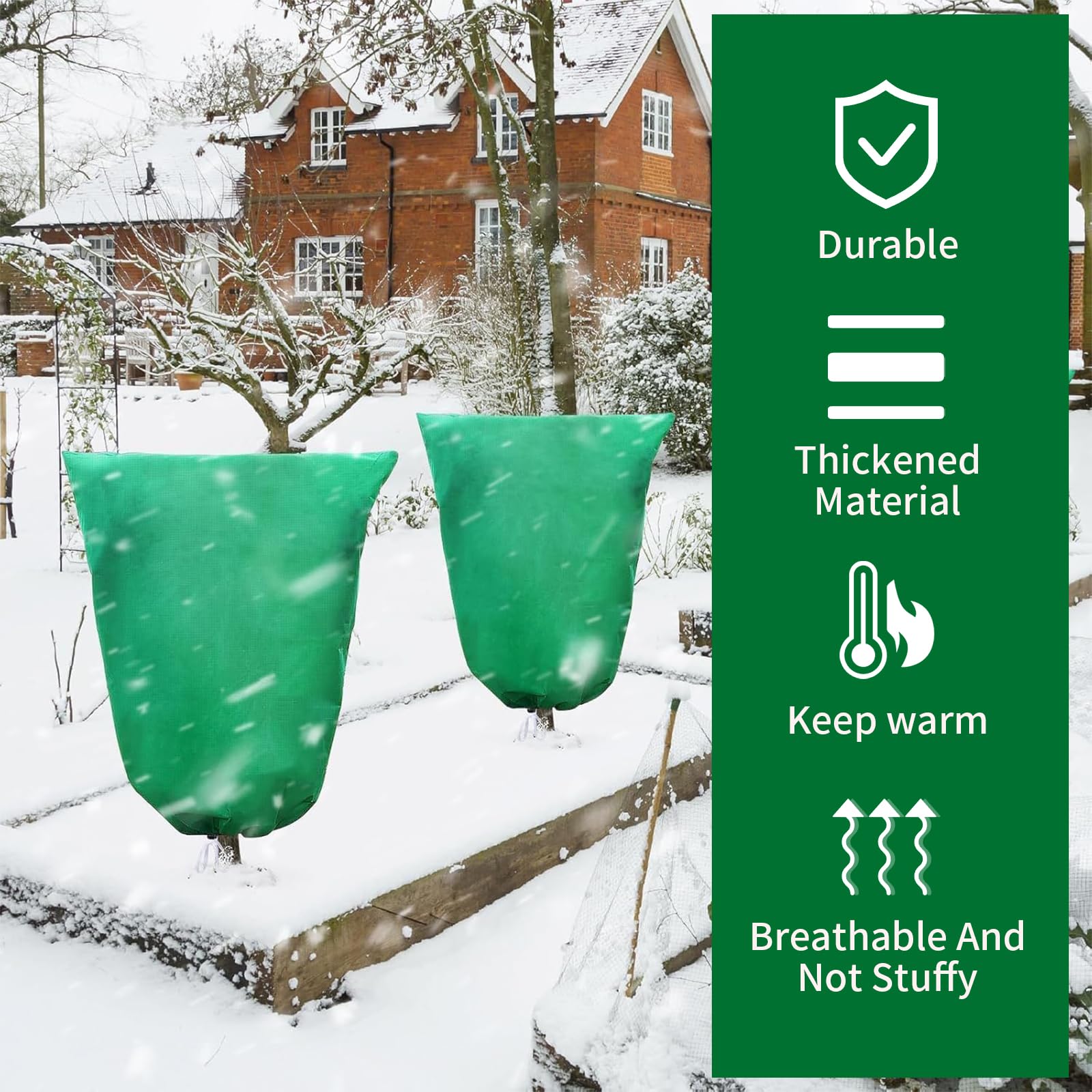 Eidoct 3 Packs Plant Covers Freeze Protection, Large Size 80 X 120cm Freeze Protection Tree Covers Bags Blankets - Image 3