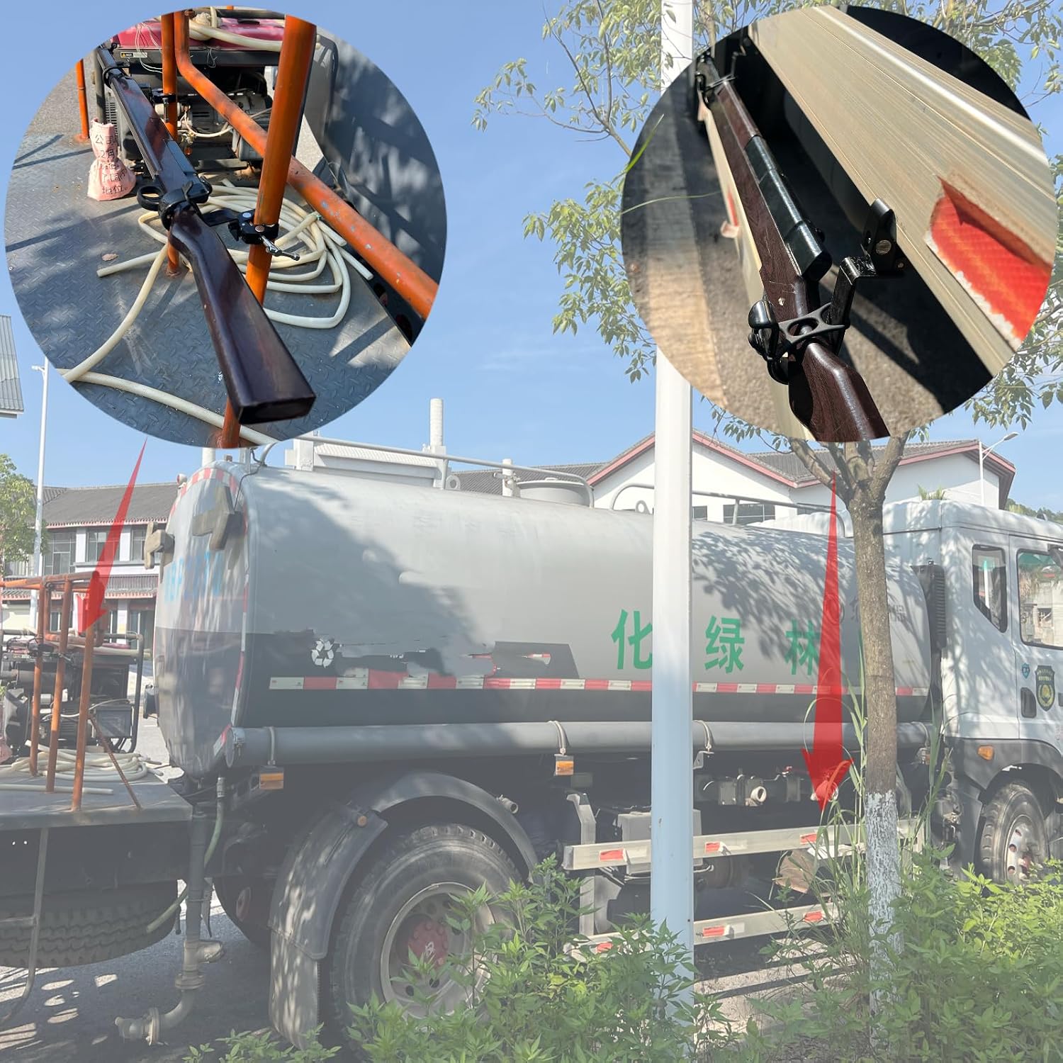 Quick Install Crab-Claw Gun Rack Made of Alloy Steel with Soft Silicone Padding, Universal Indoor Outdoor Bracket to Secure Firearms and Tools