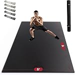 HAPBEAR Extra Large Exercise Mat - 6'x4'x8mm(1/3 inch), Shoes-Friendly, Non-Slip, Ultra Durable, Thick Workout Mats for Home Gym Flooring Cardio, Yoga Mats for Fitness, High-Density Exercise Mat