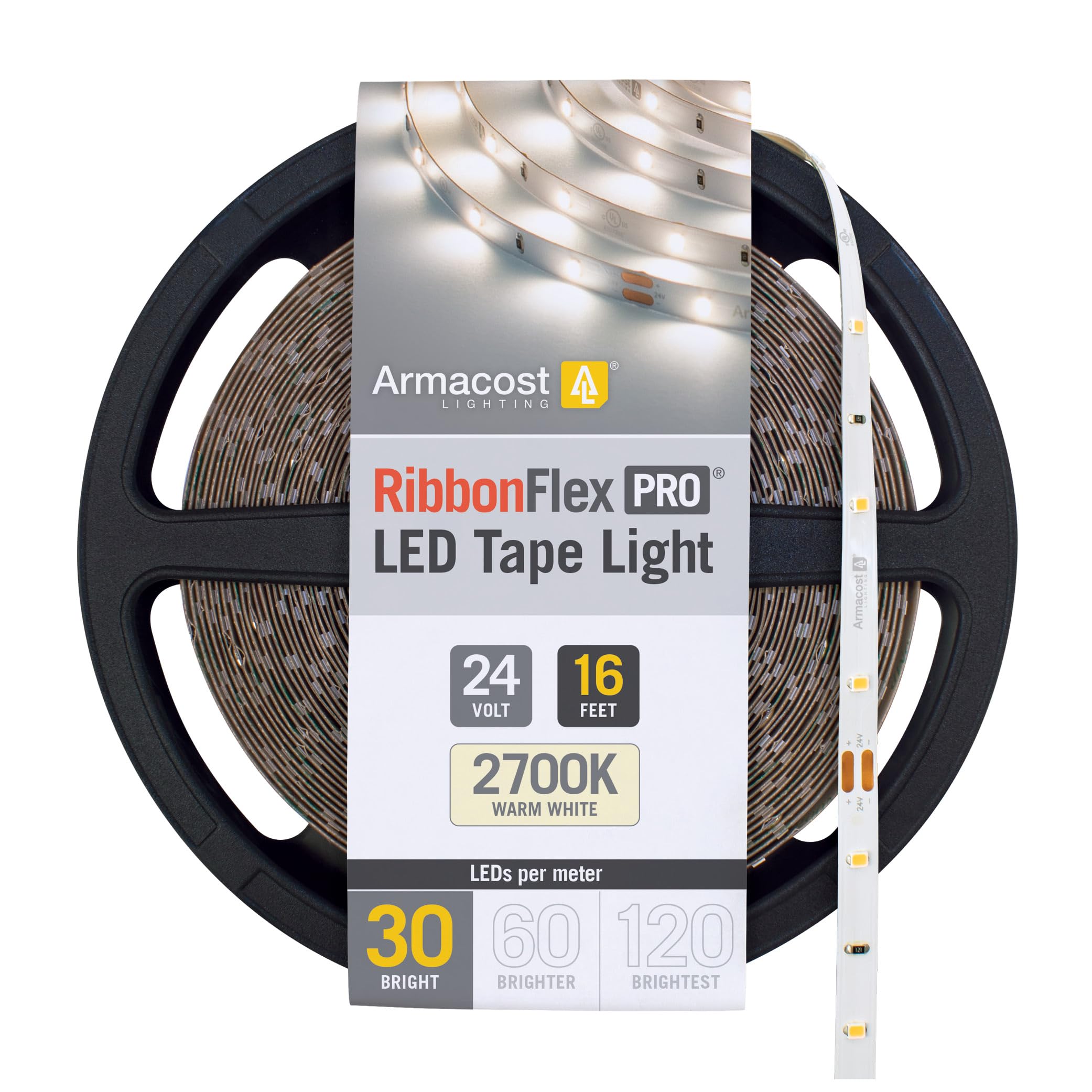 Ruban LED 24V Armacost Lighting RibbonFlex Pro 2700K blanc doux 5m