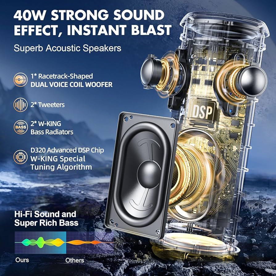 新品\"Tape King\" Portable Bluetooth Speaker Amazon.com: W-KING Portable Speakers Bluetooth Wireless