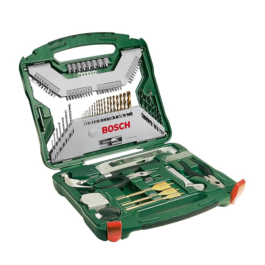 Bosch Set Da 103 Pezzi Di Punte E Bit Avvitamento In Titanio X-Line (per Legno, Pietra E Metallo, Accessori Trapano)