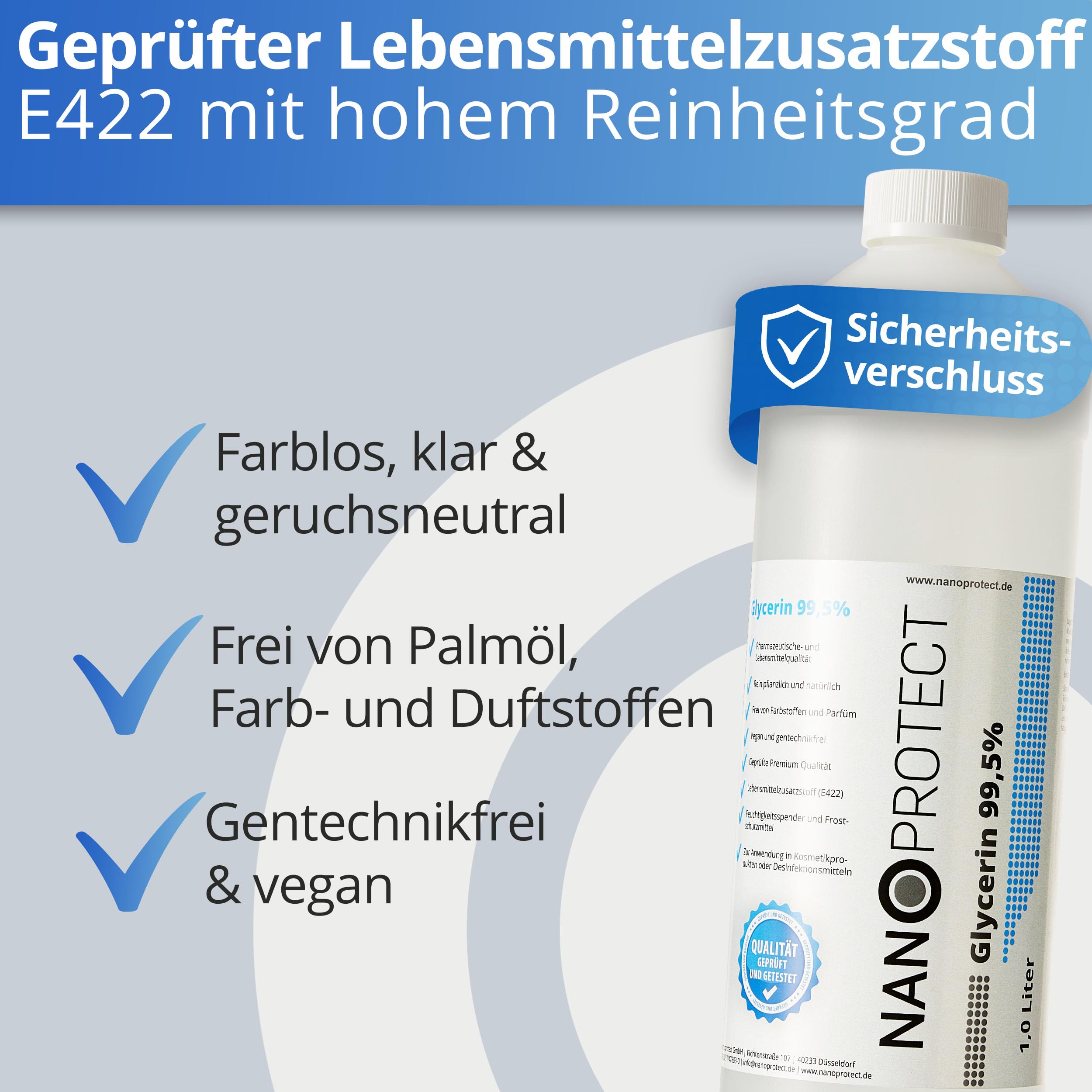 Nanoprotect | VG PG 2x1L/kg | Glycerin 99,5% E422 | Propylenglycol 99,7% E1520 | Pflanzlich Pharmaqualität | Höchste Reinheit | Perfektes DIY-Nebelfluid für Disko und mehr - Made in Germany