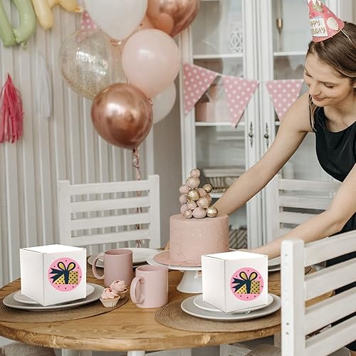 Miniatura 4 de Oletx 25 cajas de regalo de papel blanco, pequeñas cajas de dulces a granel, caja de regalo de 3 x 3 x 3 pulgadas con tapas, cajas de regalo para