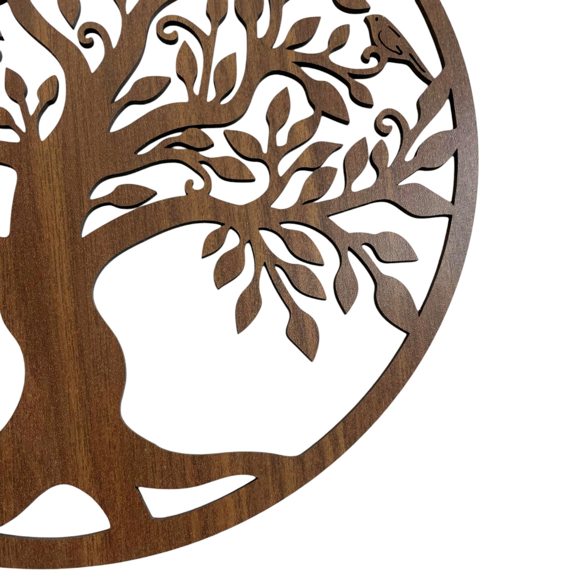 SENTOP HDF0504 Baum des Lebens, Geschnitztes Bild an der Wand aus Holzmaterial für den Innenraum, HolzKunst Dekor (Walnuss, 120 cm)