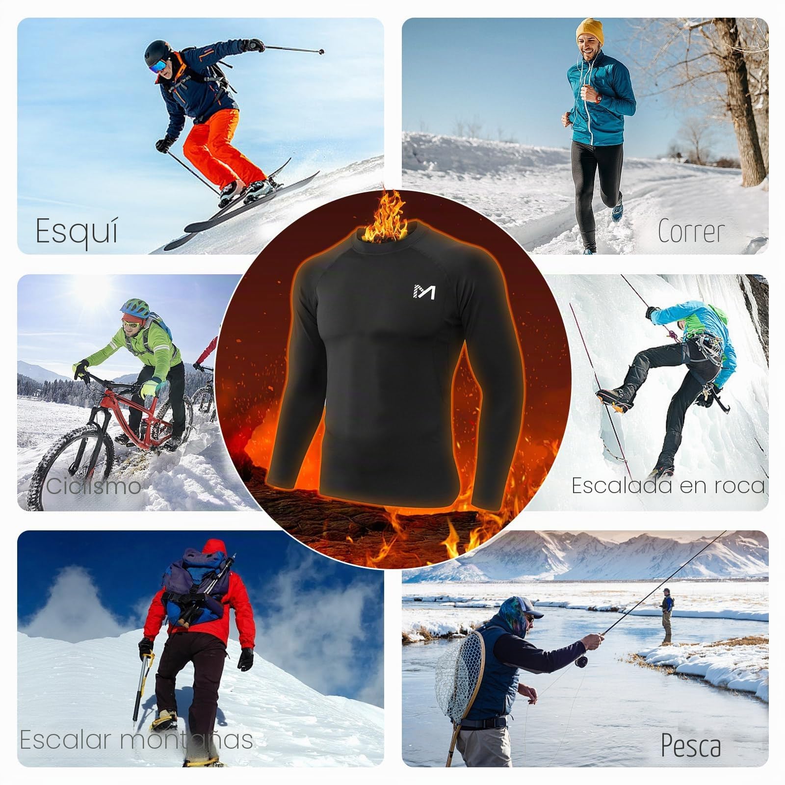 MEETWEE Camiseta De Compresión Hombre, Manga Larga para Deportes Camisetas Transpirable Secado Rápido T-Shirt para Running Ciclismo Fitness