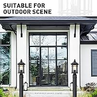 Vista 5 de Emliviar Luz exterior para poste, lámpara de poste negro para exteriores, aluminio con vidrio sembrado, WE270P BK