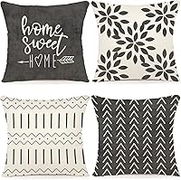 Vista 25 de YCOLL Juego de 4 fundas de almohada navideñas de 18 x 18 pulgadas, modernas fundas de almohada para sofá para decoración navideña, funda de almohada