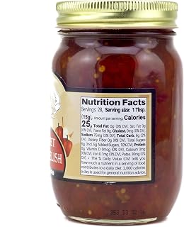 Amish Wedding Red Sweet Pepper Relish 15 oz Jars (Pack of 2) - Authentic Amish Sweet Pepper Condiment