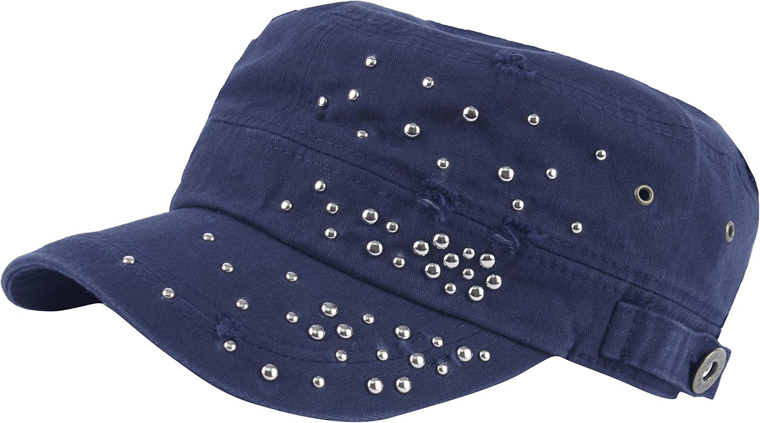 RaOn A213 Ripped Round Dome Studs Rivet Spike Spots Army Cap Golf Club Cadet Military