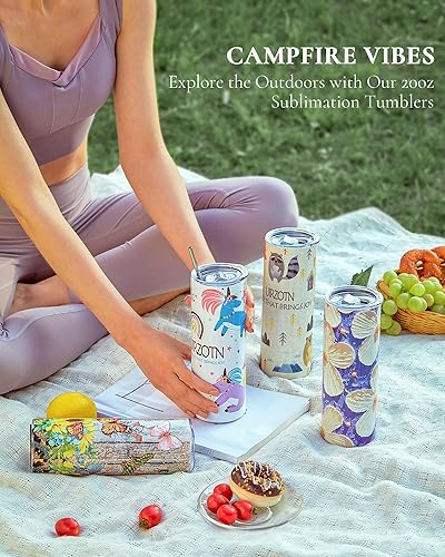 Miniatura 5 de Paquete de 12 vasos de sublimación de 20 onzas a granel, de acero inoxidable de doble pared, aislado, vaso de sublimación en blanco para