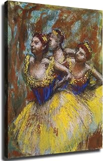 Edgar Degas painting artwork- Trois danseuses (Jupes jaunes. corsages bleus) Poster canvas printing HD wall art aesthetics living room kitchen gym bar and other home decoration (08x10inch-Unframed)