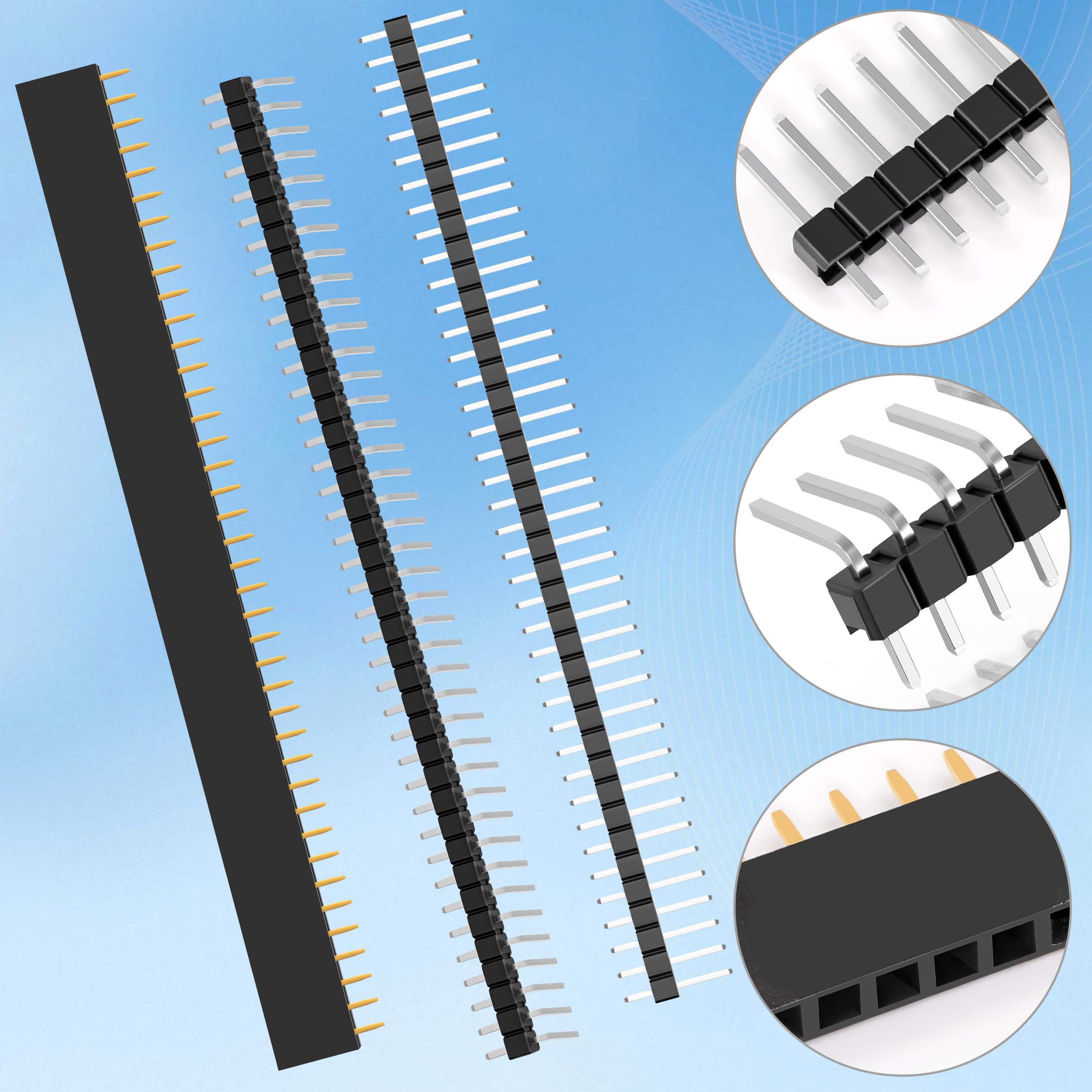 Lot De 17 Connecteurs Mâles PBC 40 Broches 2.54mm Angle Droit - Uxcell, Neuf
