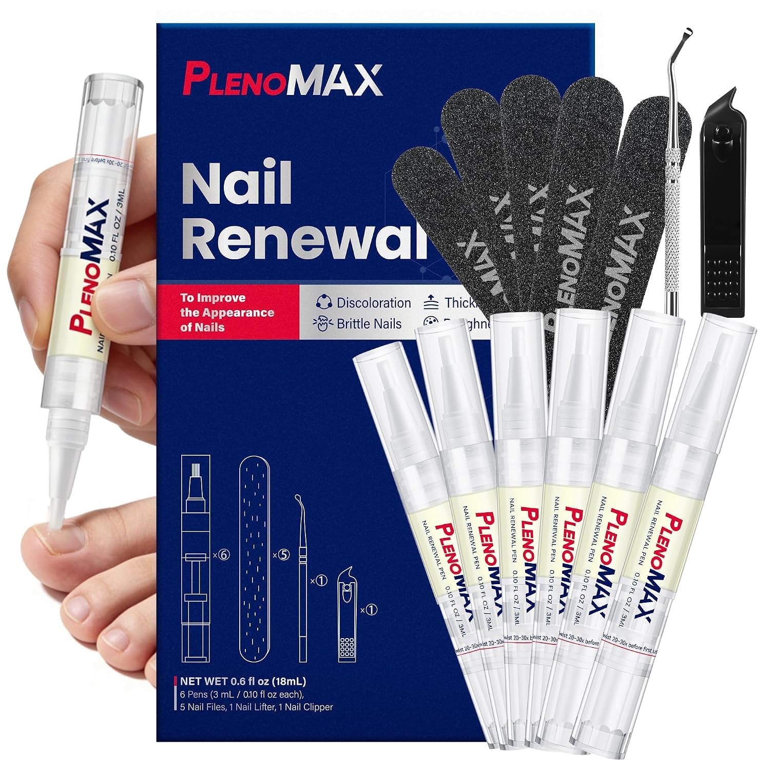Nail Renewal Pen Kit for Thick Broken Discolored Toenails & Fingernails