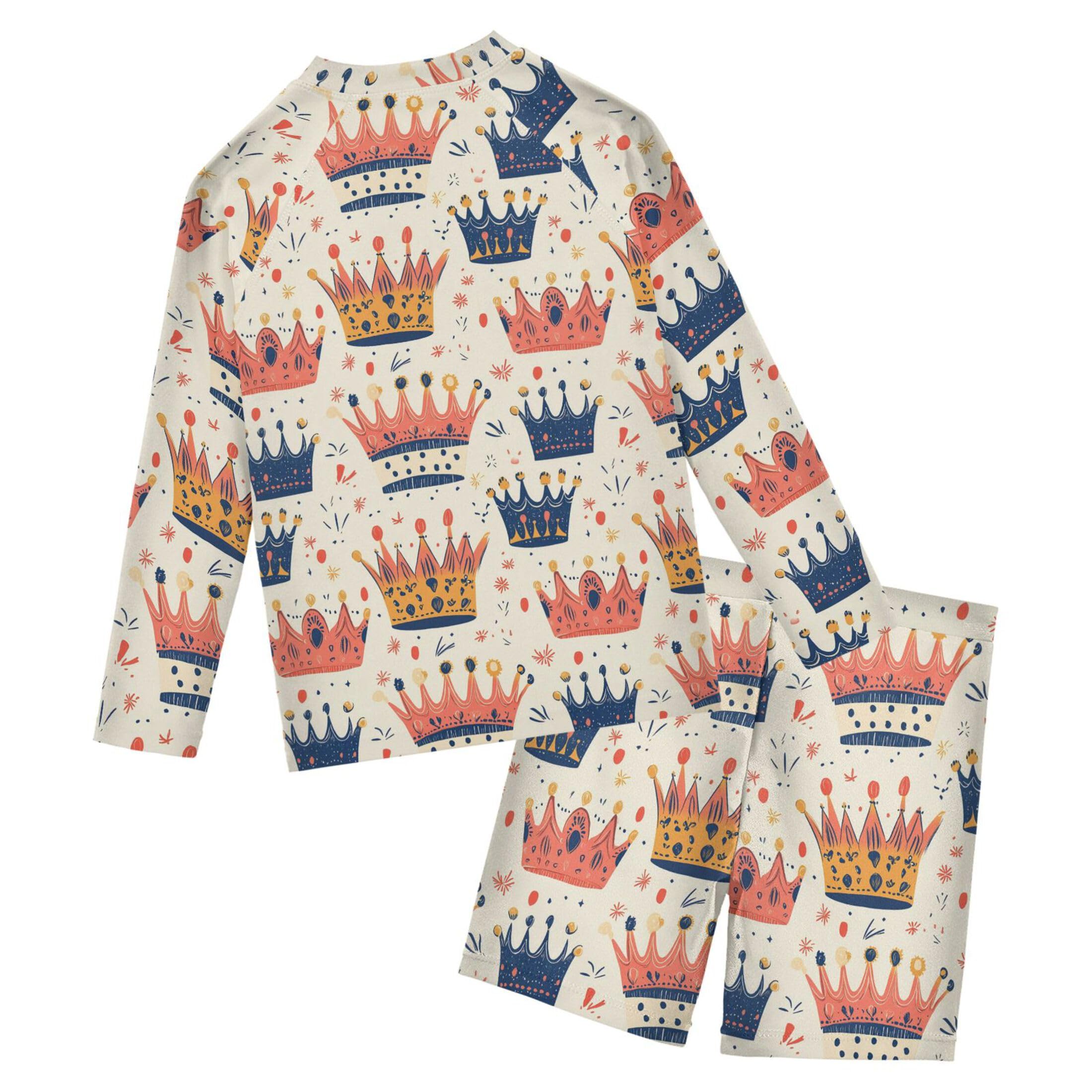 Crown Baby Boys' Toddler Long Sleeved Rashguard Swim Bathing Suit Set B0404738