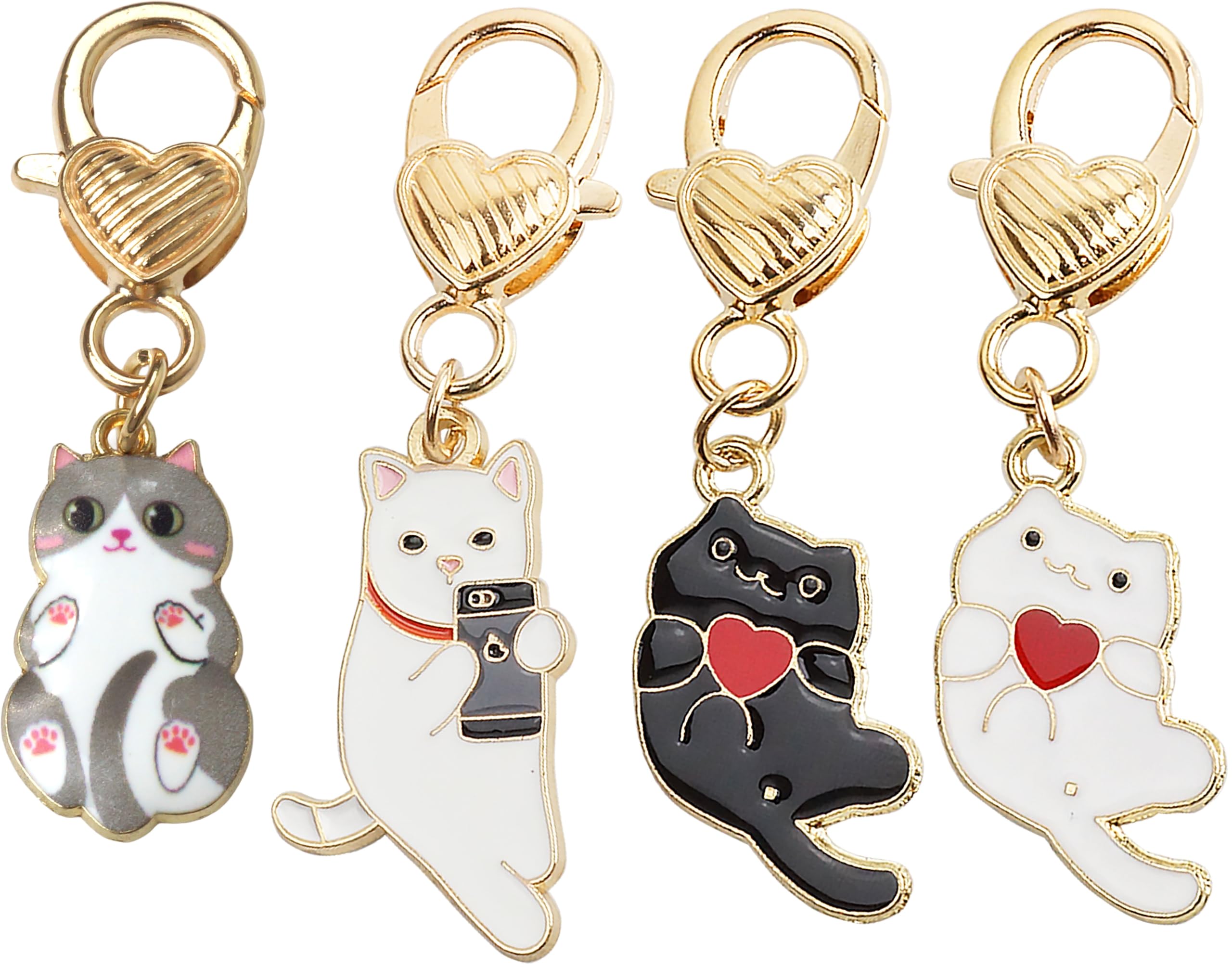 Amazon.co.jp: prendre 4個セット 各種1個入 キーホルダー ペア 猫