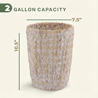 84ECO 2-Pack White Wicker Trash Cans