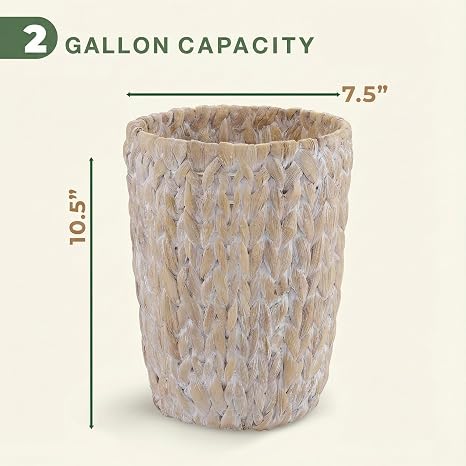 84ECO 2-Pack White Wicker Trash Cans