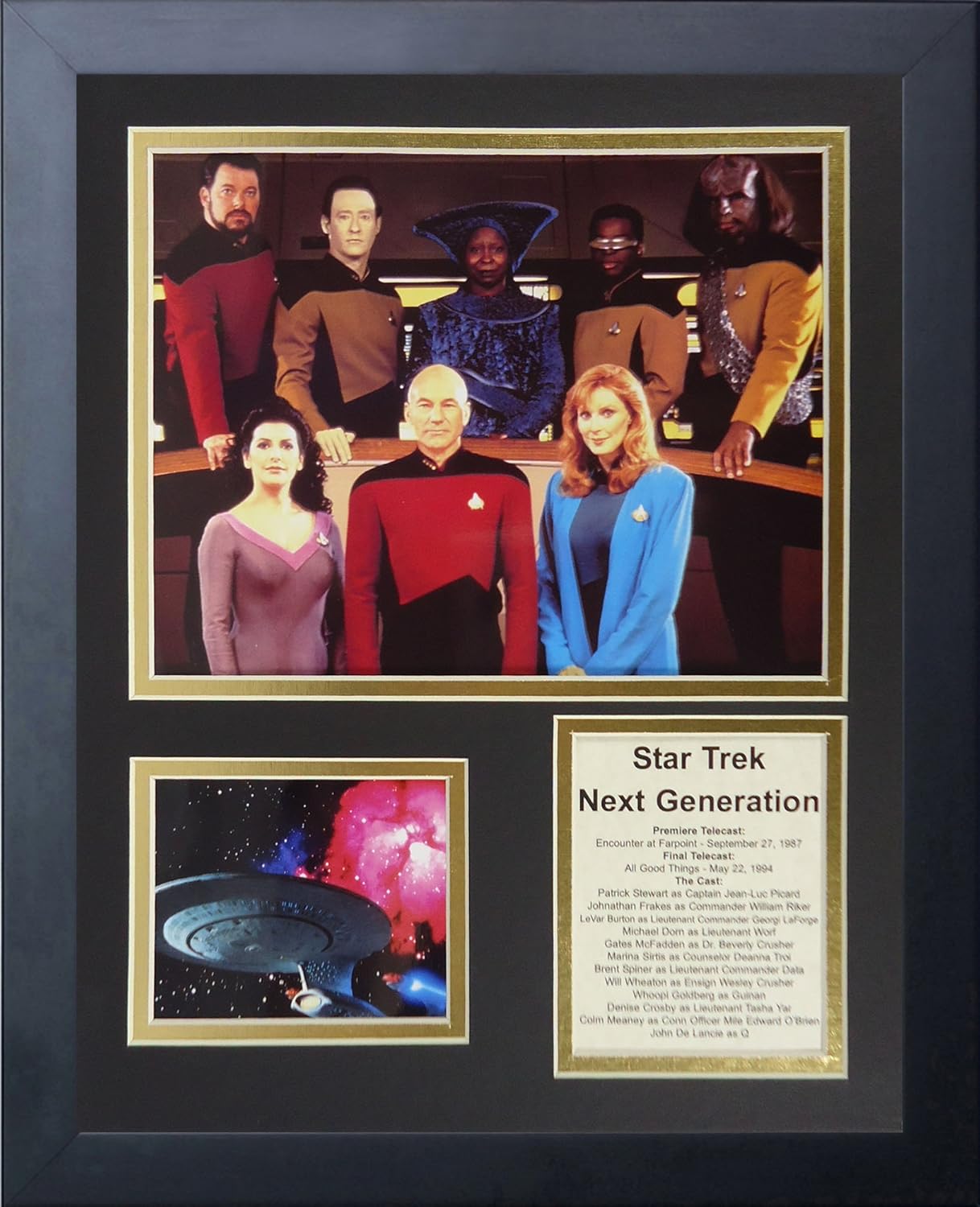 Legends Never Die "Star Trek: Next Generation Crew Framed Photo Collage, 11 x 14-Inch, 16039U