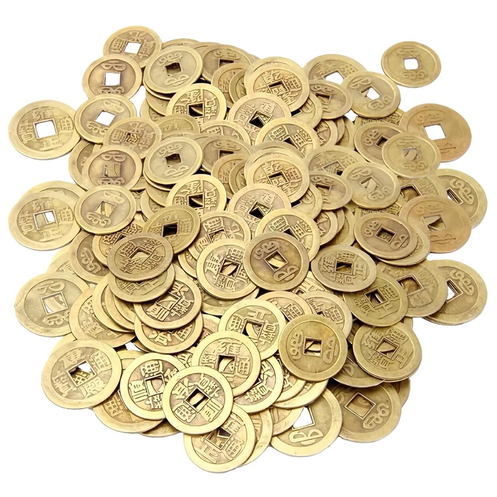 50 sztuk monet na szczęście I-Ching dla zdrowia i dobrobytu, chińskie monety Feng Shui, 2 cm, brąz, moneta wisząca