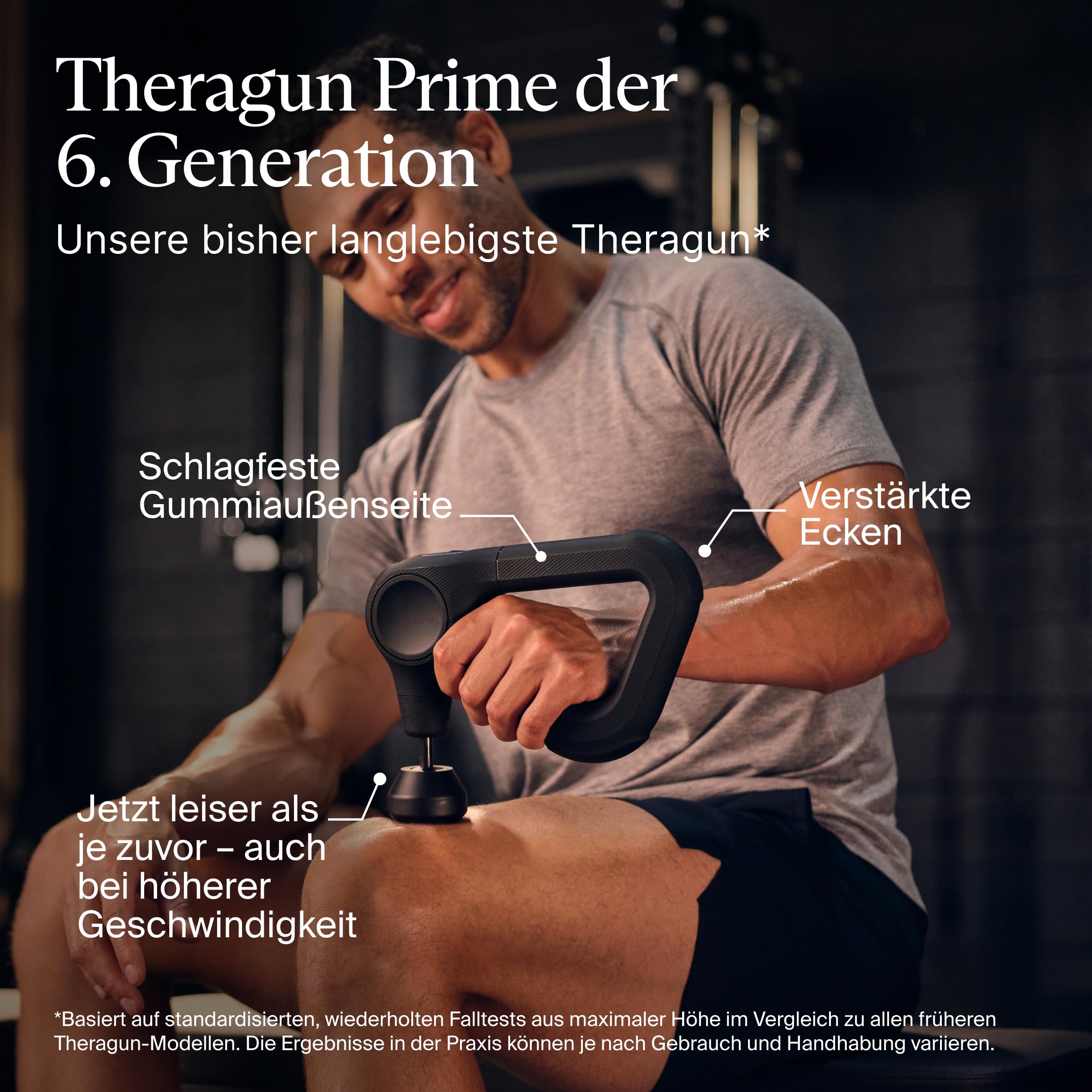 TheraGun Prime (6. Generation) von Therabody – Tiefgehende, kraftvolle Massagepistole in robustem, haltbarem Design für zuverlässige Erholung