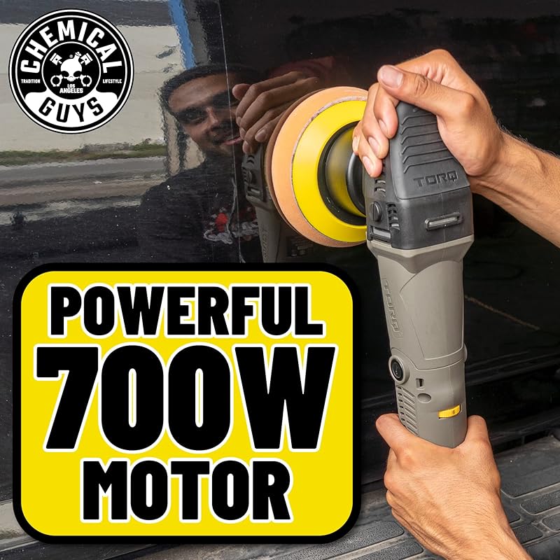 Chemical Guys TORQX Dual Action Random Orbital Polisher for Cars – Professional Car Buffer for Trucks and SUVs – 700W Motor, 8mm Orbit, Lightweight 4.7 lb Design, Paint Correction 1 ITEM KIT