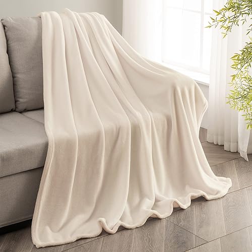Miniatura 539 de BEDELITE Fleece Blanket White Throw Blanket for Couch & Bed, Luxury Plush Cozy Fuzzy Blanket 50" x 60", Super Soft Warm Lightweight Throw Blanket