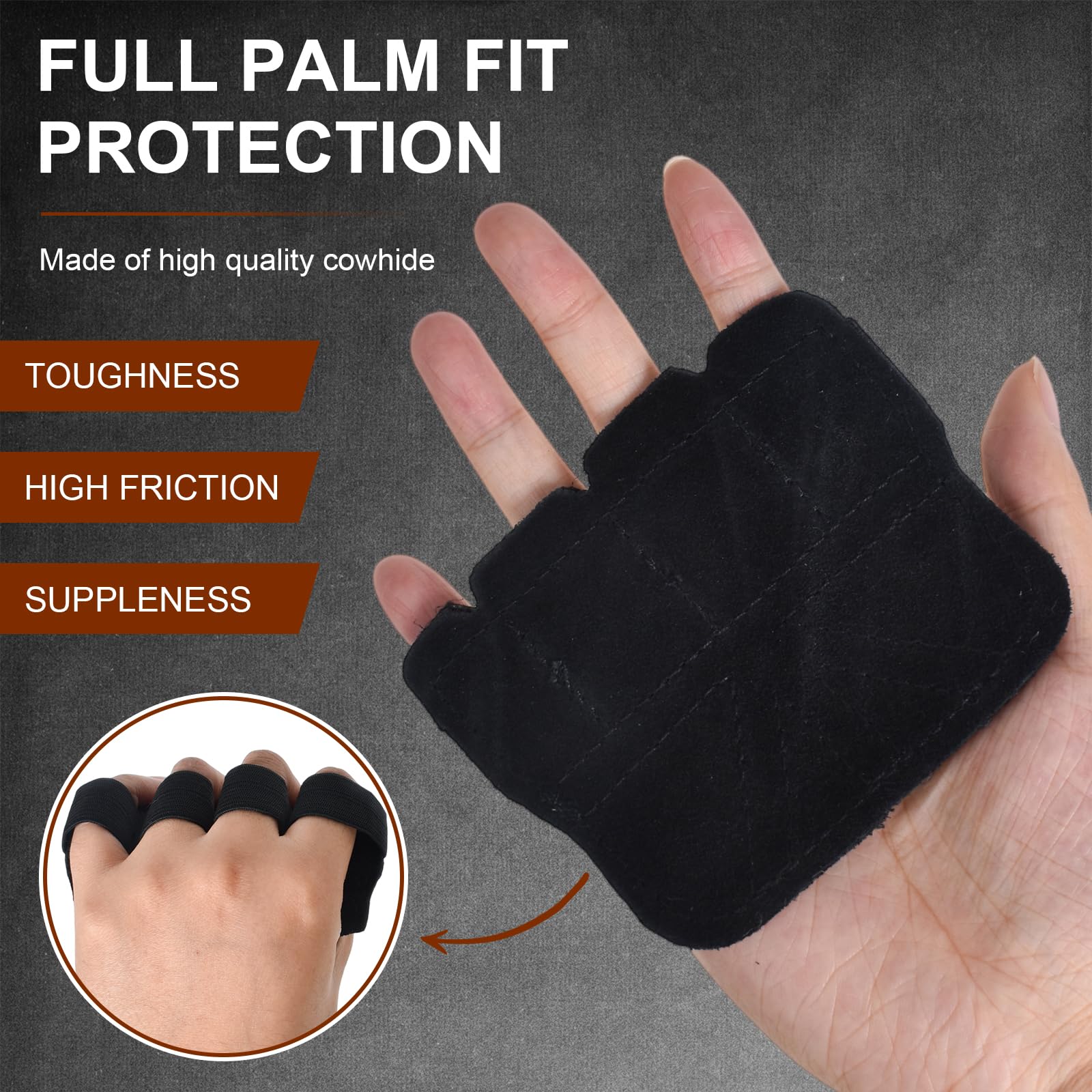 2 Paires De Sangles De Tirage En Cuir - Power Fast Grip, Antidérapant, Pour Musculation Et Fitness