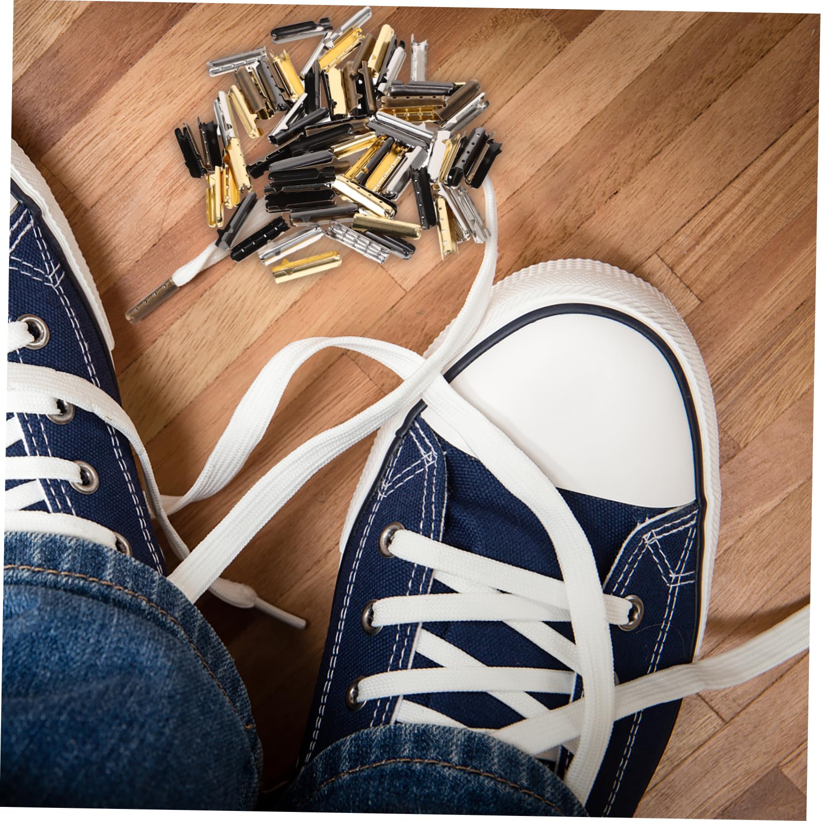 80 Piezas Puntas de Cordones de Zapatos de Cobre para Reparación y Personalización de Cordones para el y Funcionalidad de Zapatillas