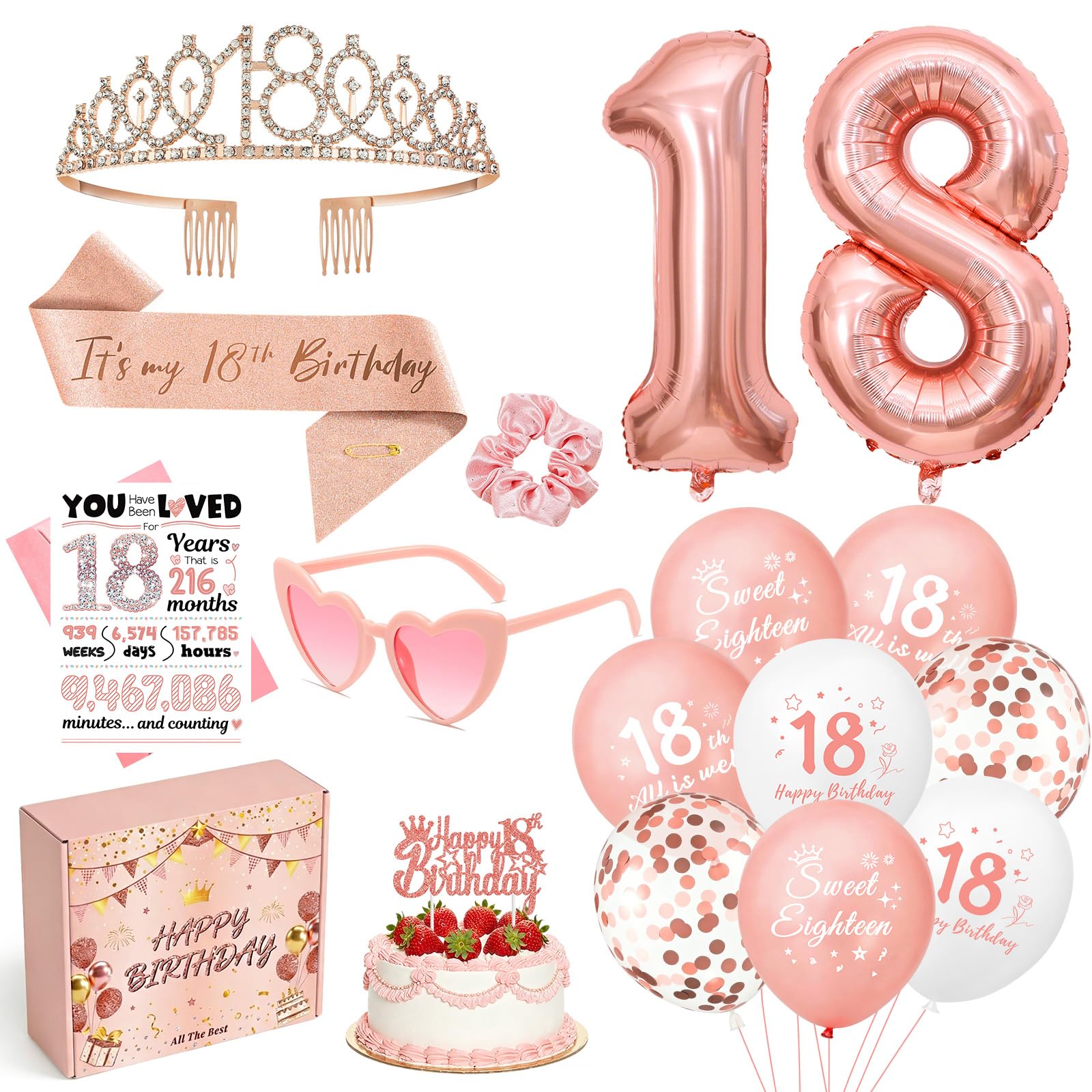 Geburtstag Deko In Roségold，Geburtstags-Geschenkbox